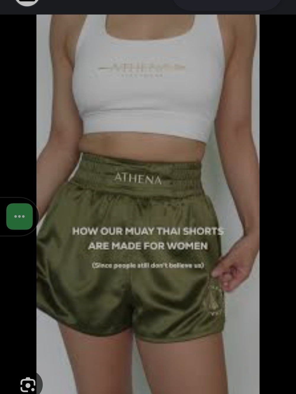 ATHENA Olive Satin Women's Shorts - Picture 8 of 9